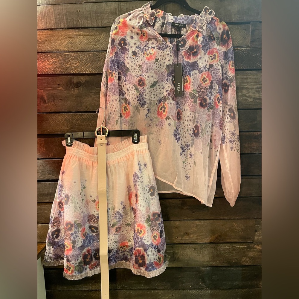 Beulah top, skirt and belt set